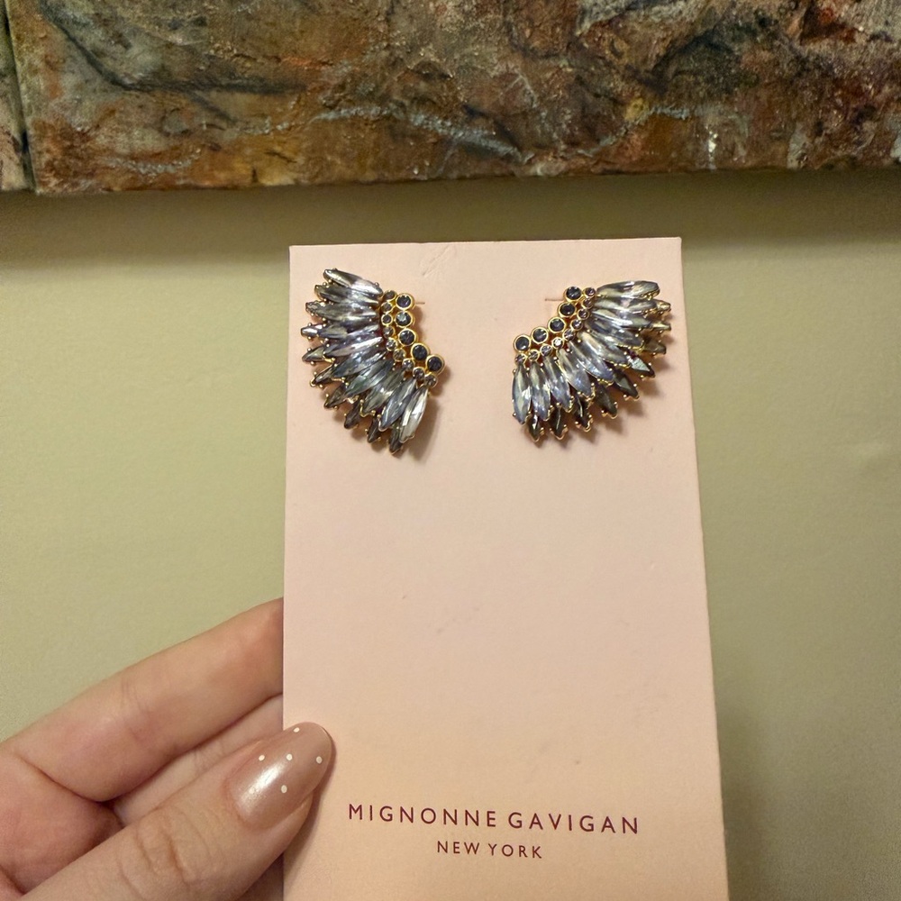 Mignonne Gavigan Light Blue Crystal Madeline Wing Earrings